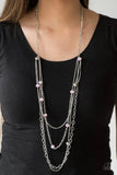 Paparazzi VINTAGE VAULT "Glamour Grotto" Pink Necklace & Earring set Paparazzi Jewelry