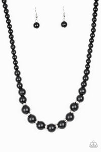 Paparazzi VINTAGE VAULT "Showtime Shimmer" Black Necklace & Earring Set Paparazzi Jewelry