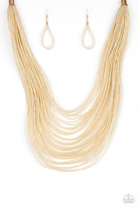 Paparazzi VINTAGE VAULT "Streaming Starlight" Gold Necklace & Earring Set Paparazzi Jewelry