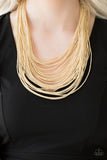 Paparazzi VINTAGE VAULT "Streaming Starlight" Gold Necklace & Earring Set Paparazzi Jewelry