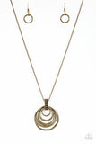 Paparazzi VINTAGE VAULT "Rippling Relic" Brass Necklace & Earring Set Paparazzi Jewelry