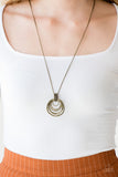 Paparazzi VINTAGE VAULT "Rippling Relic" Brass Necklace & Earring Set Paparazzi Jewelry
