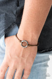 Paparazzi "Urban Outsider" Brown Cord Gunmetal Hoop Urban Bracelet Unisex Paparazzi Jewelry