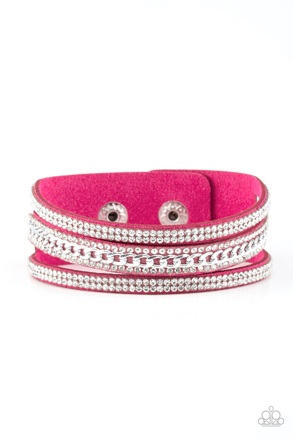 Paparazzi Rollin in Rhinestones Pink Wrap Bracelet