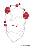 Paparazzi "Smooth Sailing" Red Necklace & Earring Set Paparazzi Jewelry