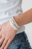 Paparazzi "Fashion Fiend" White Wrap Bracelet Paparazzi Jewelry