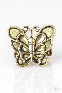 Paparazzi "Sky High Butterfly" Brass Ring Paparazzi Jewelry