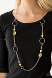Paparazzi VINTAGE VAULT "Very Visionary" Yellow Necklace & Earring Set Paparazzi Jewelry