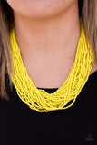 Paparazzi "The Show Must CONGO On!" Yellow Necklace & Earring Set Paparazzi Jewelry