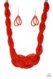 Paparazzi VINTAGE VAULT "A Standing Ovation" Red 228XX Necklace & Earring Set Paparazzi Jewelry