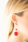 Paparazzi "Fabulously Flintstone" Red Crackle Stone Earrings Paparazzi Jewelry