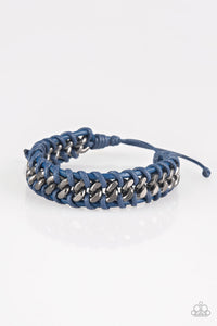 Paparazzi "Racer Edge" Blue Bracelet Paparazzi Jewelry