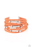 Paparazzi "Back To BACKPACKER" Orange Wrap Bracelet Paparazzi Jewelry