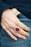 Paparazzi "BAROQUE The Spell" Red Ring Paparazzi Jewelry