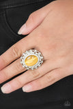 Paparazzi "BAROQUE The Spell" Yellow Ring Paparazzi Jewelry