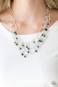 Paparazzi VINTAGE VAULT "Yacht Tour" Blue Necklace & Earring Set Paparazzi Jewelry