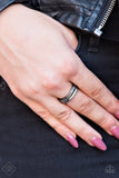 Paparazzi "Fine Lines" FASHION FIX Magnificent Musings October 2018 Black Gunmetal Skinny Band Ring Paparazzi Jewelry