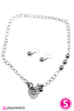 Paparazzi "Heart of the Matter" Silver Necklace & Earring Set Paparazzi Jewelry