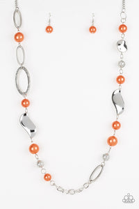 Paparazzi "All About Me" Orange Necklace & Earring Set Paparazzi Jewelry