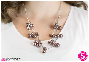 Paparazzi "Instant Classic" Brown Necklace & Earring Set Paparazzi Jewelry