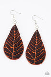 Paparazzi "Nature Nouveau" Brown Leaf Texture Teardrop Earrings Paparazzi Jewelry