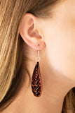 Paparazzi "Nature Nouveau" Brown Leaf Texture Teardrop Earrings Paparazzi Jewelry