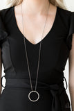 Paparazzi VINTAGE VAULT "Center Of Attention" Black Necklace & Earring Set Paparazzi Jewelry