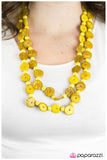 Paparazzi "Woodnt You Like to Know" Yellow Necklace & Earring Set Paparazzi Jewelry