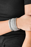 Paparazzi "Rhinestone Rumble" Silver Wrap Bracelet Paparazzi Jewelry