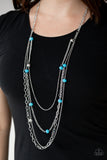 Paparazzi VINTAGE VAULT "Glamour Grotto" Blue Necklace & Earring set Paparazzi Jewelry