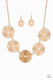 Paparazzi VINTAGE VAULT "SOL-Mates" Gold Necklace & Earring Set Paparazzi Jewelry