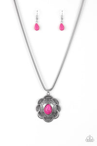 Paparazzi "Mojave Meadow" Pink Necklace & Earring Set Paparazzi Jewelry