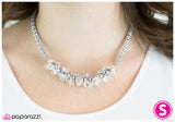 Paparazzi "Dont Make Me Blush" White Necklace & Earring Set Paparazzi Jewelry