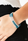 Paparazzi "Tourist Trap" Blue & Silver Coil Infinity Style Wrap Bracelet Paparazzi Jewelry