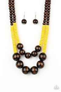 Paparazzi "Cancun Cast Away" Yellow Necklace & Earring Set Paparazzi Jewelry