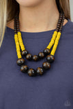 Paparazzi "Cancun Cast Away" Yellow Necklace & Earring Set Paparazzi Jewelry