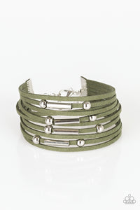 Paparazzi "Back To BACKPACKER" Green Wrap Bracelet Paparazzi Jewelry