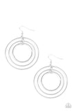 Paparazzi "Rippling Radiance" Silver Serrated Connected Hoop Earrings Paparazzi Jewelry