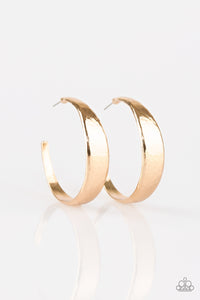 Paparazzi "HOOP and Holler" Gold Hammered Thick Hoop Earrings Paparazzi Jewelry