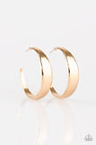 Paparazzi "HOOP and Holler" Gold Hammered Thick Hoop Earrings Paparazzi Jewelry