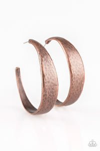 Paparazzi "HOOP and Holler" Copper Hammered Thick Hoop Earrings Paparazzi Jewelry