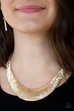 Paparazzi "Feast or Famine" Gold Necklace & Earring Set Paparazzi Jewelry