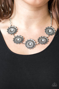 Paparazzi VINTAGE VAULT "Me-dallions, Myself, and I" White Necklace & Earring Set Paparazzi Jewelry