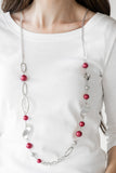 Paparazzi VINTAGE VAULT "All About Me" Red Necklace & Earring Set Paparazzi Jewelry