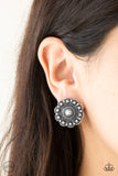 Paparazzi VINTAGE VAULT "Foxy Flower Gardens" Silver Clip On Earrings Paparazzi Jewelry