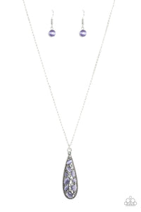 Paparazzi "Teardrop Treasure" Purple Necklace & Earring Set Paparazzi Jewelry