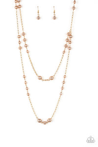 Paparazzi "Pearl Promenade" Gold Necklace & Earring Set Paparazzi Jewelry