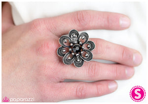 Paparazzi "Growing Admiration" Black Ring Paparazzi Jewelry