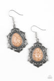 Paparazzi "So Santa Fe" Brown Stone Ornate Silver Earrings Paparazzi Jewelry