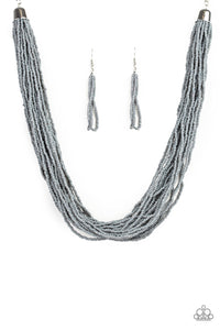 Paparazzi VINTAGE VAULT "The Show Must CONGO On!" Silver Necklace & Earring Set Paparazzi Jewelry